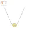 Plata de Ley 925 Pequeño Pegamento Amarillo Fresco Colgante Pequeño de Limón Collar Femenino Estilo Lindo Joyería de Frutas Cadena para la Clavícula