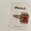 Adorable Oso de Fieltro de Lana Combinación de Pasador y Diadema para el Cabello Pasador Lateral para Bebé Gomas Elásticas