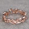 Europa y Estados Unidos anillo de vid de flor de la suerte transfronterizo hoja rosa oro anillo de flor de diamante exquisito adornos para la mano de mujer