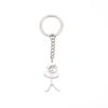 Llavero con pegatina de dedo medio fumando, llavero de coche de acero inoxidable, colgante, joyería para llavero de hombre
