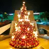 Gran cadena de luces de árbol de Navidad iluminada para exteriores, arreglo de escena, 30m, cuadrado, arte de hierro decorativo, árbol de Navidad grande