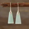 Pendientes colgantes geométricos bohemios transfronterizos, joyería popular de piedra natural al por mayor en Europa y América.
