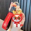Llavero de Mascota Rojo Colgante para Bolsa de Año Nuevo Llavero de Pareja para Coche Día de Año Nuevo Pequeño Regalo Al por Mayor
