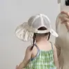 Sombrero de Bebé Primavera y Verano Malla Transpirable Sombrero de Pescador para Niños Estilo Coreano Floral Ala Ancha Sombrero de Sol Protección Solar Sombrero de Sol