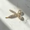2026 Novo Presilha de Cabelo Estilo Coreano com Laço de Strass para Mulheres, Presilha Lateral com Flor de Pérola, Presilha Bico de Pato Acessório de Cabelo