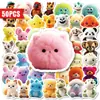 Compra directa transfronteriza de 50 lindas pegatinas de animales de peluche en divertidas formas de muñeco para decorar fundas de teléfono y cuadernos