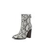Botas femininas europeias e americanas de tamanho grande, cabeça quadrada, salto alto grosso, botas curtas, comércio exterior transfronteiriço 74-5