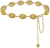 Corrente de Cintura Feminina Decorativa Fina Simples Versátil para Vestidos Metal Cabeça de Touro Conectada Moda Pequena de Couro Cinto para Saia