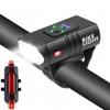 Farol de bicicleta Amazon T6 com display de energia Luz transfronteiriça do carro Luz de perto e longe Farol de carregamento de bicicleta de montanha