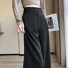 Traje de Mujer Otoño 2026 Pantalones de Pierna Ancha, Talla Petite, Corte Delgado, Cintura Alta, Caída, Pierna Recta, Largo hasta el Suelo, Pantalones Casuales, Comercio Exterior