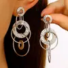 Pendientes redondos huecos exagerados transfronterizos, pendientes circulares de diseño creativo de moda retro para mujer, pendientes de estilo europeo y americano al por mayor