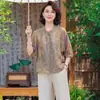 Conjunto de Moda de Verano para Mamá 2026 Nuevo Top Elegante para Mujeres de Mediana Edad y Mayores, Conjunto de Dos Piezas Adelgazante y Rejuvenecedor de Verano