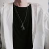 Collar Colgante Cruzado Ins Estilo Minimalista Europeo y Americano Esqueleto de Unicornio Único para Hombres y Mujeres Cadena de Suéter Tendencia Hip-Hop Nicho