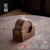 Posavasos creativo de nogal para taza de té, ceremonia del té japonesa, posavasos de aislamiento para taza de té y café, juego de posavasos de haya multiespecificación