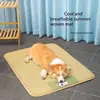 Esterilla refrigerante para mascotas, no suelta pelusa, lavable y limpiable con toallita, apta para gatos y perros, plataforma para jaula de gatos, esterilla de ratán, esterilla refrigerante para perros