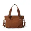 Primavera Nova Bolsa Casual Feminina Crossbody Estilo Coreano Artístico Cor Sólida Bolsa de Ombro Estudante Grande Capacidade Bolsa de Tutoria Simples