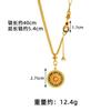 Collar de oro arena método antiguo marea nacional esmalte mandala rueda del tiempo cadena clavícula femenina estilo nacional largo no se desvanece primera joyería