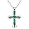 No se decolora al bañarse ~ Collar de plata de ley S925 con cruz completamente pavimentada con diamantes Collar de hip hop americano Joker diseño de nicho sentido