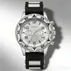 Reloj Popular para Hombre Transfronterizo con Diseño Falso de Tres Esferas, Correa de Silicona Casual, Reloj de Aleación, Elegante y de Alta Gama para Muñeca de Hombre