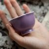 Borda de Flor de Bambu Roxa Pintada à Mão Xícara Mestra Xícara de Chá de Cerâmica para Degustação Conjunto de Chá Kung Fu Porcelana Estilo Japonês
