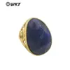 WT-R487 nueva forma de gota de agua gema de color diseño hueco de 18K anillo grande retro accesorios para hombres y mujeres