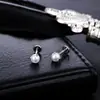 Aretes de Titanio Aleado Perla Blanca Brillante para Hombres con Espiral Exterior 0.9 Rosca Broca de Repuesto Accesorios para Joyería de Perforación de Oreja