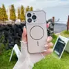 Funda Magnética para Teléfono con Ventana Grande Láser Adecuada para Apple 17 Pro Max con Bordes Suaves Electrochapados, Cobertura Completa para 16/15, y Protección de Lente para 11