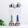Venta caliente transfronteriza columna de cristal natural varita mágica columna de energía vaso para beber té de vidrio botella de agua botella de agua deportiva en stock venta al por mayor