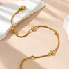 Joyería de Acero de Titanio Dongguan Cadena de Hueso de Serpiente Transfronteriza Tobillera de Acero Inoxidable Oro 18K para Mujer Sin Decoloración Venta Directa de Fábrica Venta al por Mayor