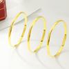 Nuevo Estilo Simple Anillo Lam Brillante Pulsera Estilo Antiguo Dorado Moda Combinable Elegante Diseño Nicho Pulsera Acero Titanio para Mujer