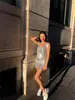 Fabricante 2025 Suministro Transfronterizo Amazon Sexy Metal Lentejuelas Escote Profundo Tirantes Vestido Sexy Lbz1352