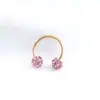 Explotaciones Transfronterizas Diamante Bola Clavo de Oreja 2025 Super Destello Tendencia Acero de Titanio de Alta Calidad Tipo C Clavo de Oreja Clavo de Nariz Aro de Oreja Pendientes