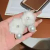 Pendientes de Felpa con Perlas de Nicho Simples y Exquisitos con Sentido del Diseño y Pendientes de Felpa con Perlas Elegantes de Nicho de Gama Alta