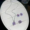 Aretes Anillo Ovalado de Zirconia Collar para Mujer Personalizado Exquisito Moda Cadena para Clavícula Set de Joyería de Lujo Ligero Gama Alta