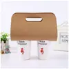Porta-Copos de Papel Kraft para Café com Leite Xiaohongshu Alça Única Quatro Compartimentos Porta-Copos Descartável para Levar Chá com Leite