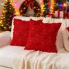 Funda de Almohada Navideña Conejo sin Relleno Piel de Conejo Acolchada Árbol de Navidad Cojín de Respaldo para Sofá del Hogar Funda de Cojín Festiva