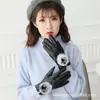 Guantes de cuero para hombre de invierno cálidos a prueba de frío con forro polar engrosados para ciclismo impermeables pantalla táctil estudiante mujer motocicleta guantes a prueba de viento