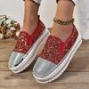 Comércio Exterior Transfronteiriço Outono e Primavera 2024 Tamanho Grande Sapatos Casuais Mocassins Femininos Sola Grossa Planos Strass Moda Sapatos Femininos