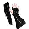 Comercio exterior guantes de cuero PU medievales steampunk protector de mano protector de brazo retro ojal encaje pulsera manga media dedo