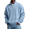 Sitio web independiente transfronterizo europeo y americano ropa de hombre, moda vintage estilo americano para hombre, chaqueta sencilla de color liso con tejido gofrado, cuello alto, con cremallera