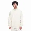 Sudadera para Hombre 2026 Otoño Nueva Llegada Cuello Alto Media Cremallera Sudadera con Capucha Chaqueta Texturizada Estilo Japonés Color Sólido Ropa Exterior Moderna
