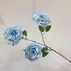 Rosa Simulada 3 Cabeças Rosa Diamante Presente de Dia dos Namorados Decoração de Parede de Flores para Casa Casamento Casamento Flor Simulada