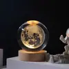 Fornecimento Direto de Atacado do Fabricante Bola de Cristal Luminosa 3D Esculpida Internamente Luz Noturna Decoração de Mesa Presente de Feriado Lembrança