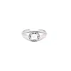 Serenidad de Té Blanco, Anillo Abierto Irregular de Perla Tejido Plegado, Anillo de Dedo Índice de Lujo Ligero de Gama Alta, Accesorio de Mano de Moda