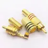 Cabeza RCA chapada en oro, cola de resorte giratoria, sin soldadura, tornillo, conector tipo loto, conector de audio RCA para audio y video AV