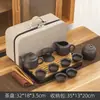 Set de Té Kung Fu de Viaje de Arena Púrpura Set Pequeño Bolsa Portátil Tetera Simple para el Hogar Regalo para Exteriores Logo