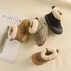 Botas de nieve para niños, botas cálidas de algodón con forro polar de invierno, zapatos unisex para niños pequeños, suela suave, antideslizantes, botines, botines de algodón para bebé