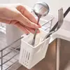 Suporte de hashi de parede estilo japonês para cozinha, porta-utensílios, caixa de armazenamento com drenagem para faca, garfo, colher, gaiola de hashi, porta-hashi