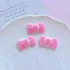 Accesorios de Tenedor de Gato de Peluche DIY Flocado Acrílico Lazo Agujero Accesorios para Zapatos Pasador Diadema Material de Parche