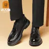 Zapatos de Cuero de Estilo Nuevo para Hombres Mayores, sin Cordones, Modernos, para Primavera y Otoño, Zapatos de Cuero Formales de Negocios Casuales para Hombres, Zapatos Baota para Hombres al por Mayor